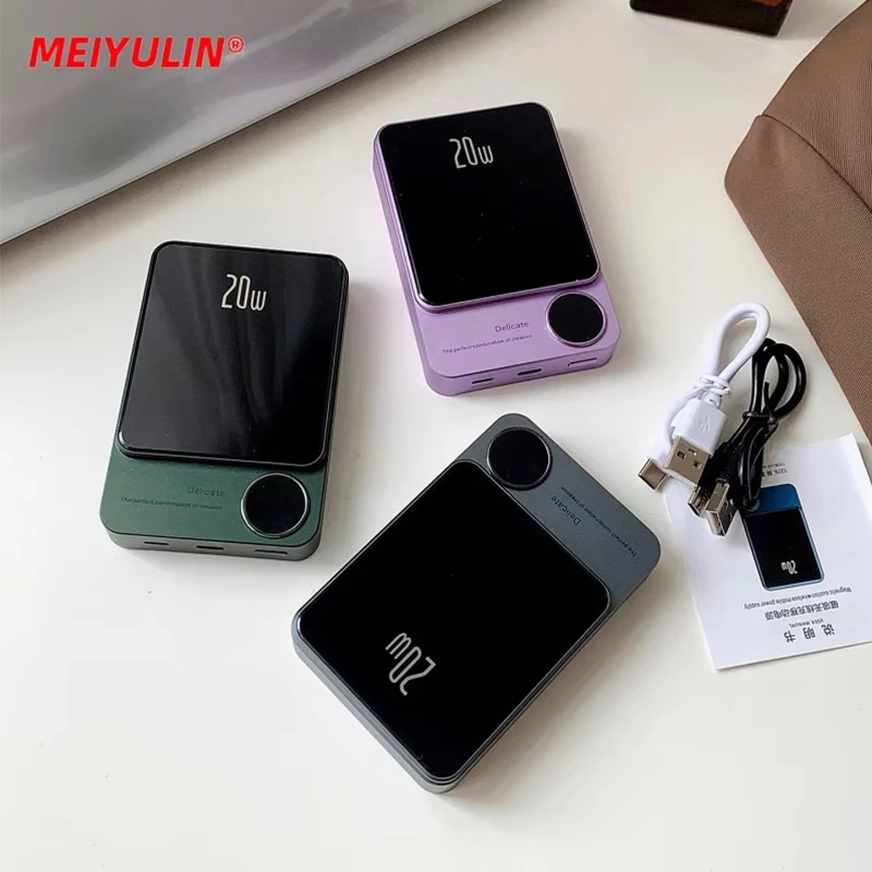 10000mAh Magnetic Wireless Power Bank Portable 5000mAh PD20W Fast Charging External Spare Battery For Macsafe iPhone Samsung