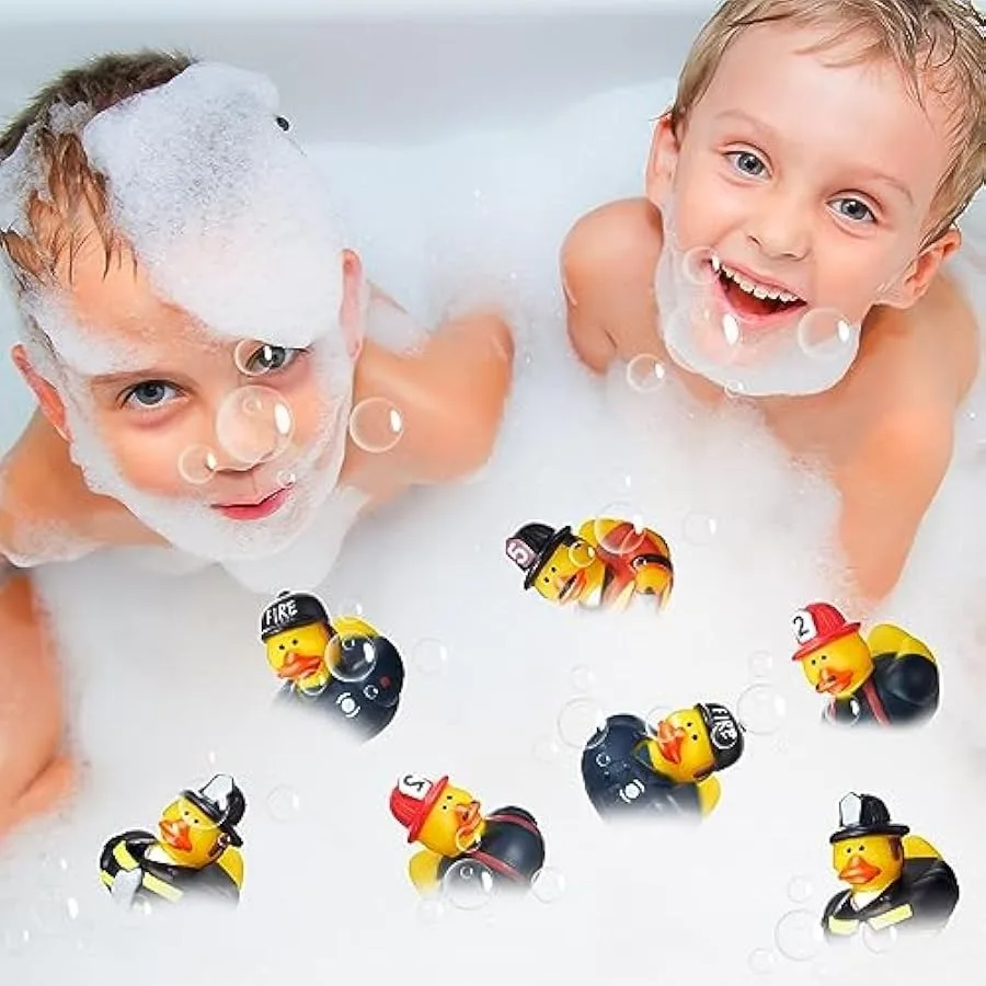 Deekin bombeiro pato de borracha 2 Polegada bombeiro herói patos lutador herói brinquedo banho para bombeiro tema festa aniversário favores beac