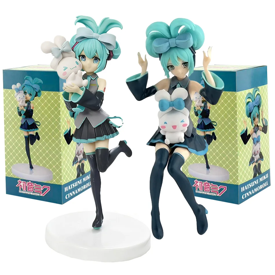 Anime Hatsune Miku X Cinnamoroll Figure Anime Peripheral Collectible Models Decorative Decorations Children Kawaii Gift view 5