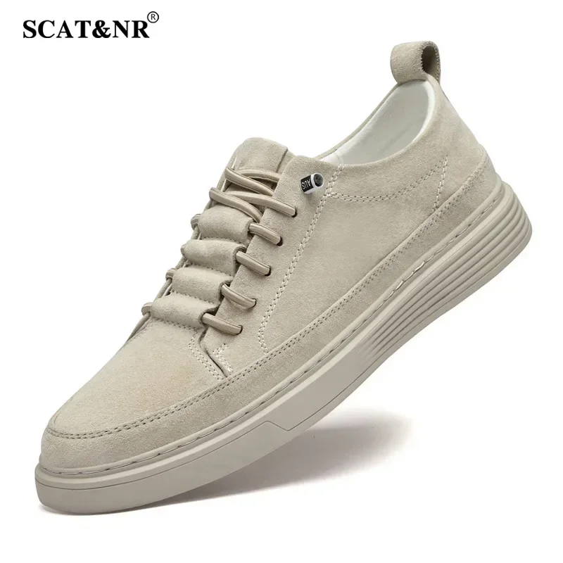 2024 European new shoes for men genuine leather casual shoes flat skateboard shoes street fashion sneaker 38-46 wedding