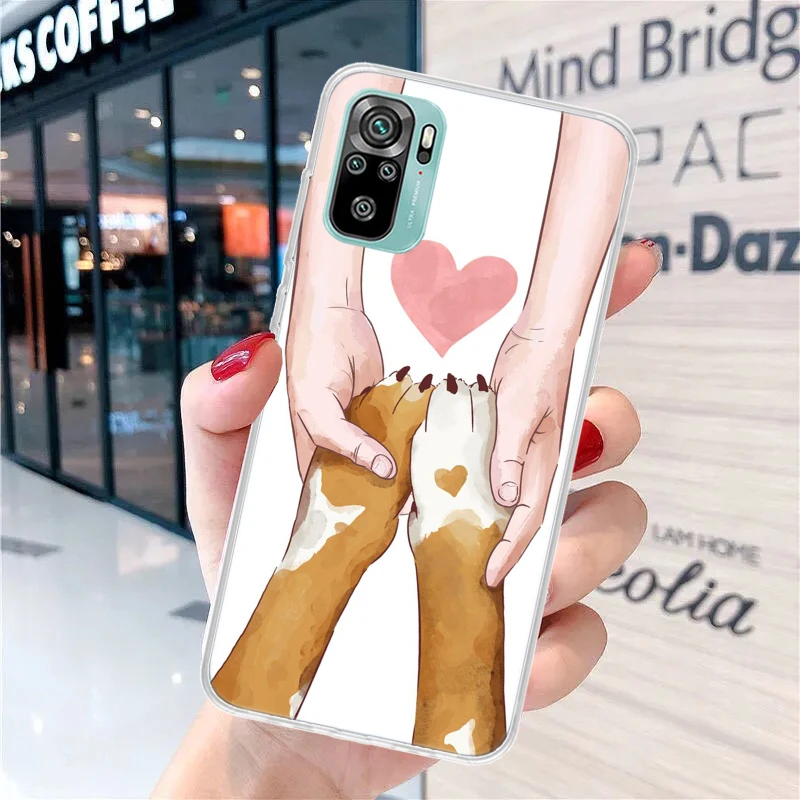 Dog Footprint Paw Cute Soft Phone Case for Xiaomi Redmi Note 13 12S 12 11S 11 10S 10 Pro Plus 11E 11T 9 9S 8 5G Print Cover Capa