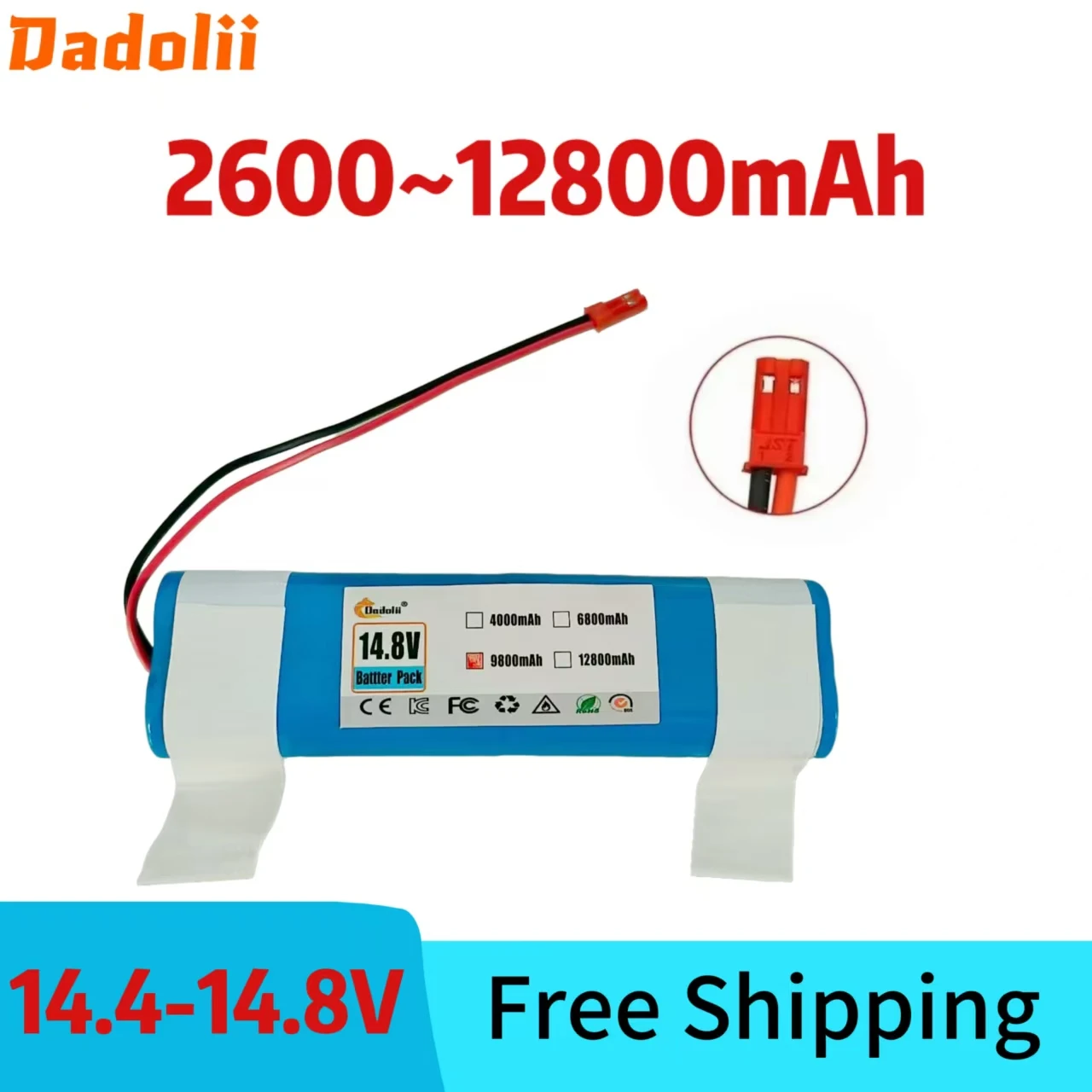 

Оригинальный литий-ионный аккумулятор высокой емкости (14,4 В, 12800 мАч PX-B010) — для серий ILIFE V3s Pro, V5s Pro, V8s, V8 Plus, V80