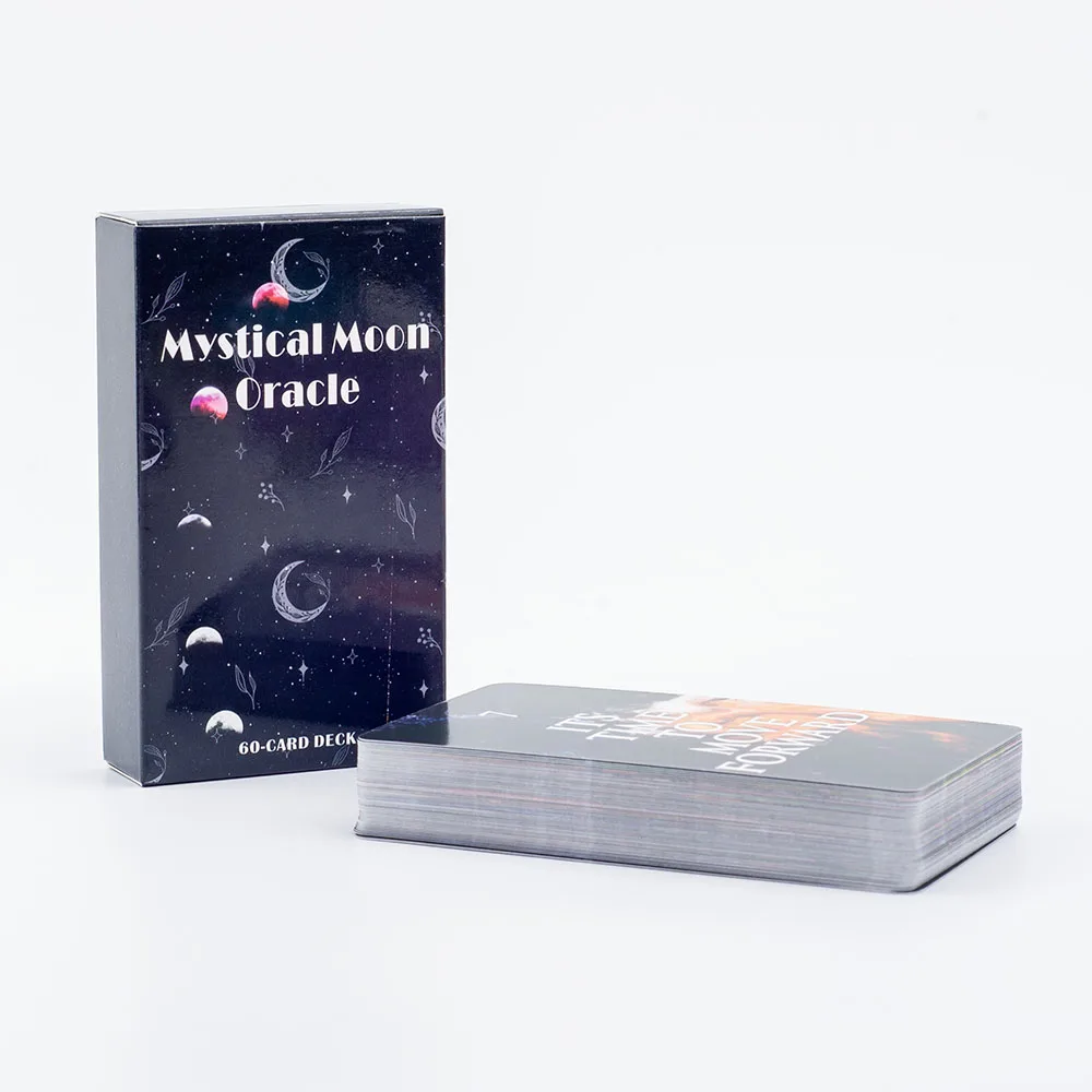 Mystical Moon Oracle Board Game 60 Cards with Meanings for SoulmateDivination Party Desktop Toy Entertainment Leisure