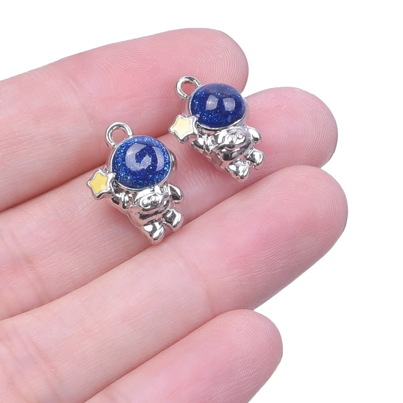 6-20pcs New Metal Astronaut Stars Charms for DIY Space Man Pendant Bracelet Necklace Earrings Jewelry Making Accessories Bulk