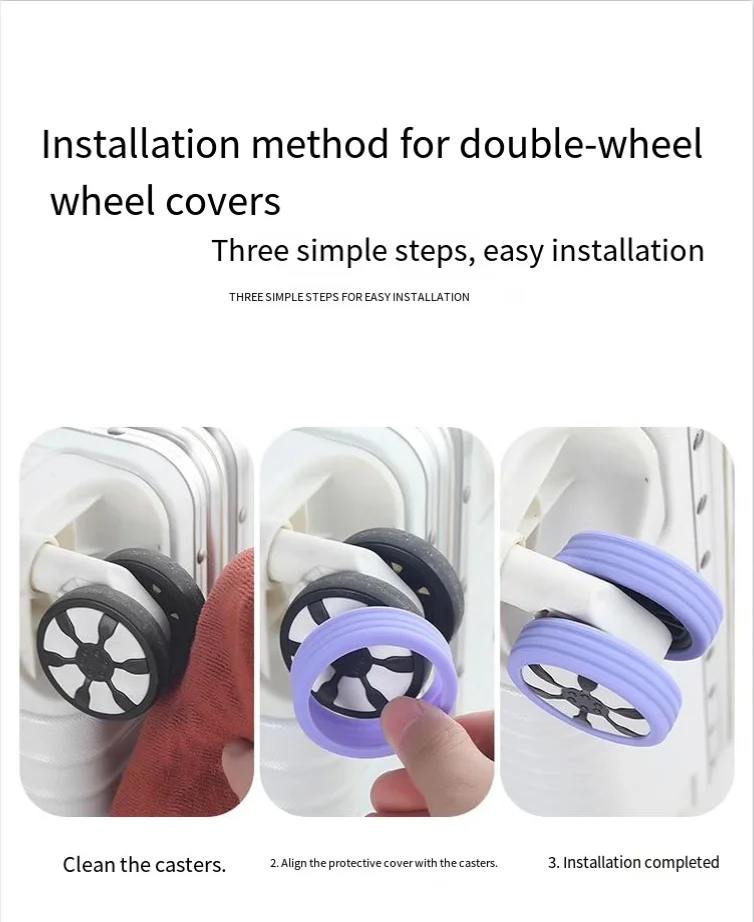 For LT002  Solution to Luggage Noise Issues! Rubber Wheel Cover Protective Pads Luggage Wheel Cover Accessories
