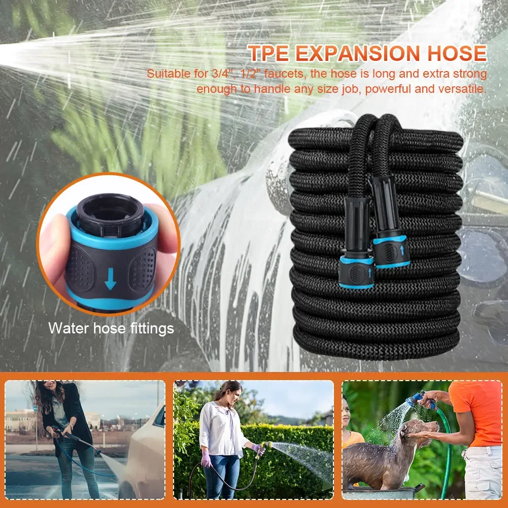 25-100FT Extendable Garden Water Hose Durable TPE High Pressure Hose  Car Wash Hose Magic High Quality Garden Watering Hose Tool