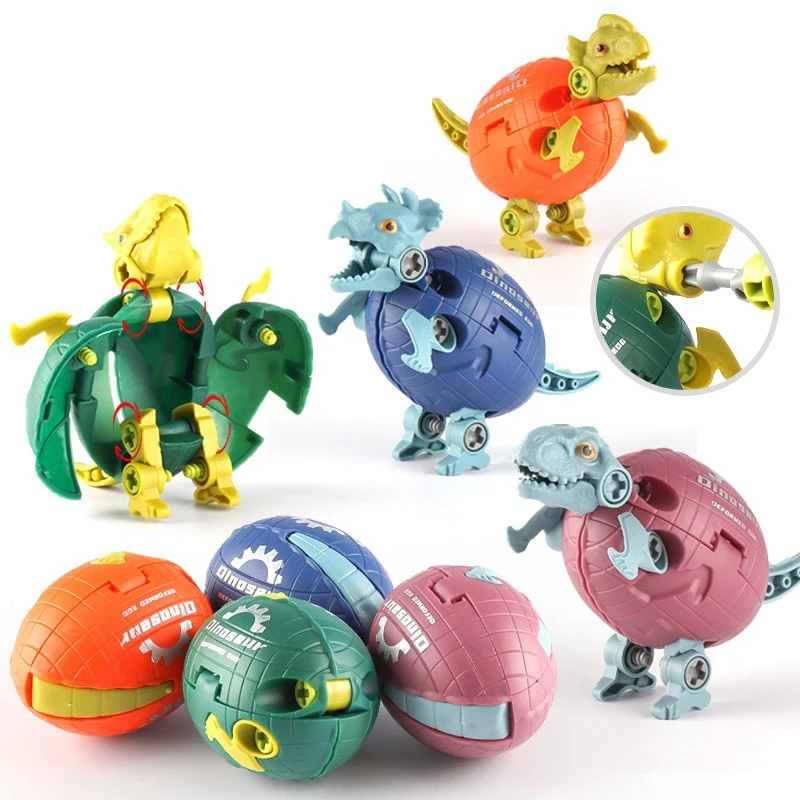 DIY Nut Assembling Toy Deformed Dinosaur Egg Assembly Dinosaur Building Block Model Dinosaur Combination Toy For Kids