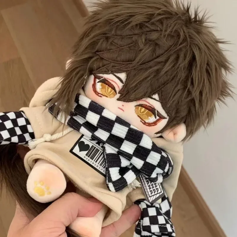 

20CM Game Anime Genshin Impact Zhongli Cosplay Cute Handsome Soft Plush Stuffed Doll Dress Up Clothes Outfit Toy Plushie Gift