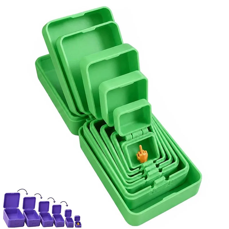 3D Printed Multi-layer Nested Secret Surprise Gift Box Prank Box Prop Annoying Gift Box Matryoshka Box With Mini Middle Finger