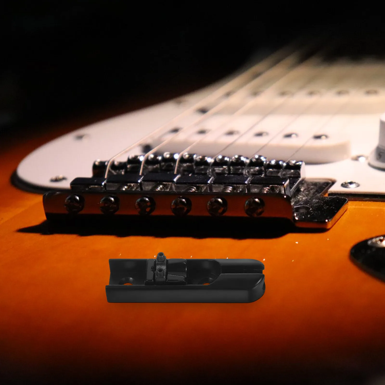 Electric Bass Bridge Single Headless Bass Black Metal Independent Design Split String Plate Replacement Bridge for Clear