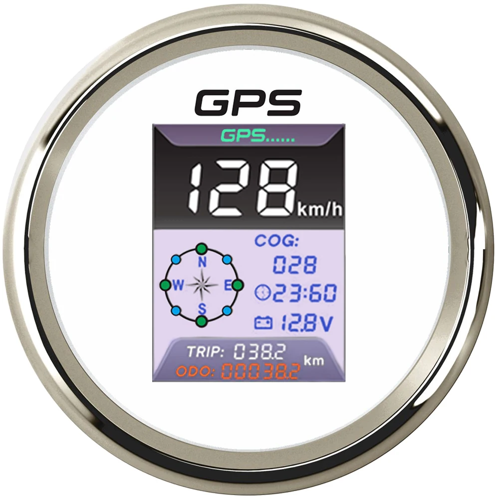 

HD 85mm 3 In 1 Multifunctional Gauge 0-999km/h MPH Knots GPS Speedometer with 24 hour Clock Voltmeter for Car Boat Ships 9-32V