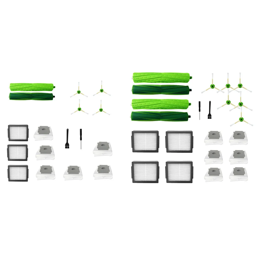 Rouleau et brosse latérale de remplacement pour aspirateur robot IRobot Roomba, filtre HEPA, sac à poussière, I7, I7 +, E5, E6, 17 pièces