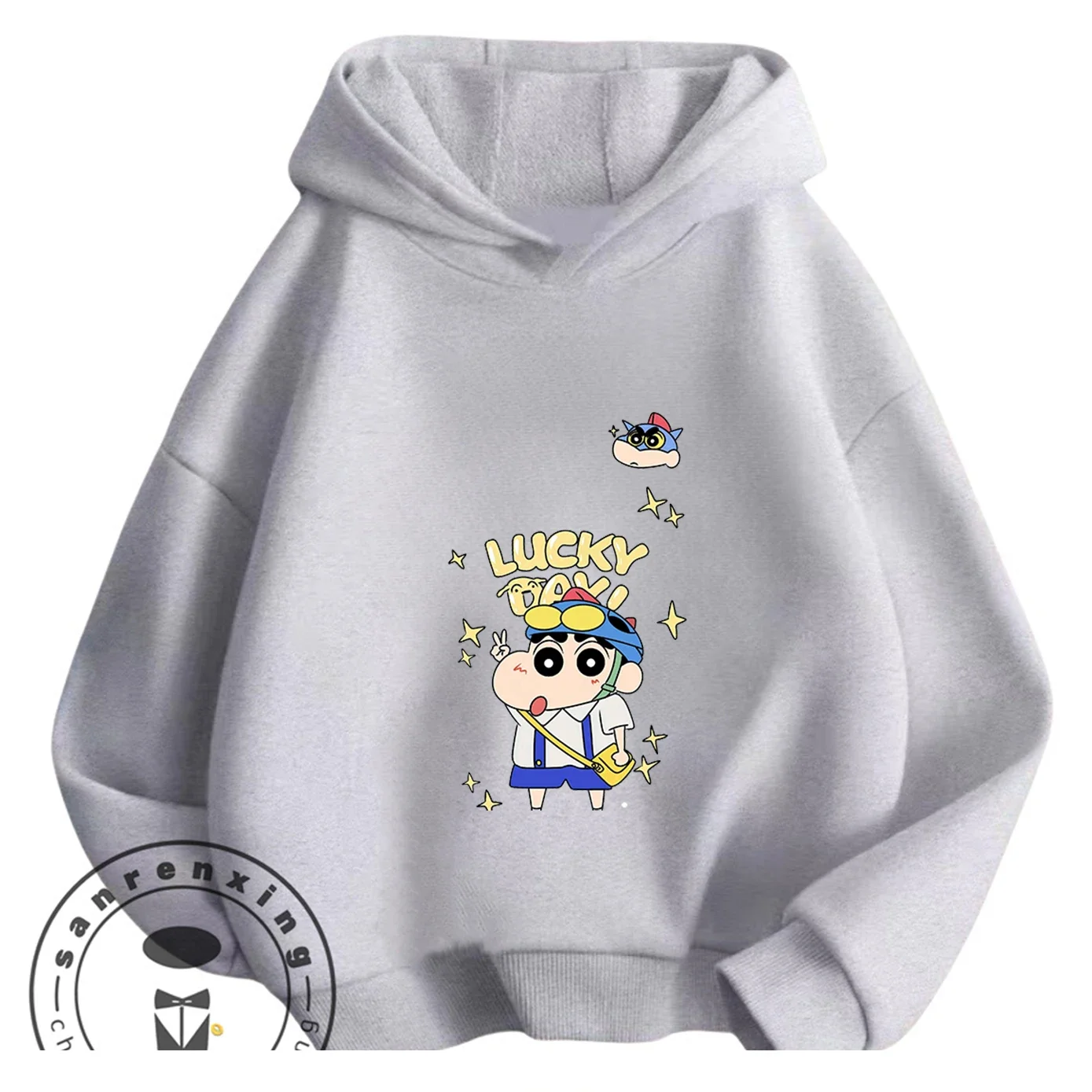 Autumn Winter Casual Hooded Sweatshirt Cute Cartoon Street Fashion Outdoor Wear Kids Crayon Shin Chan Boys Girls 3 14 Years