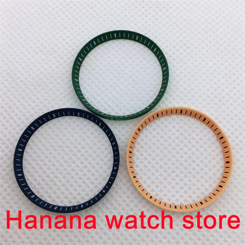 แหวนสีดำสีน้ำเงินส่วนของนาฬิกา30.2มม. * 26.8มม. * 2.7มม. สีเขียวขาวเหมาะสำหรับ SKX009 SKX007รุ่น NH35/NH36ตัวเรือนนาฬิกาผู้ชาย