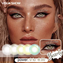 VISUASHOW-lentillas de colores Aurora 2 piezas, lentes de contacto de Color Natural para miopía, belleza ocular,-1,00 to-8,00