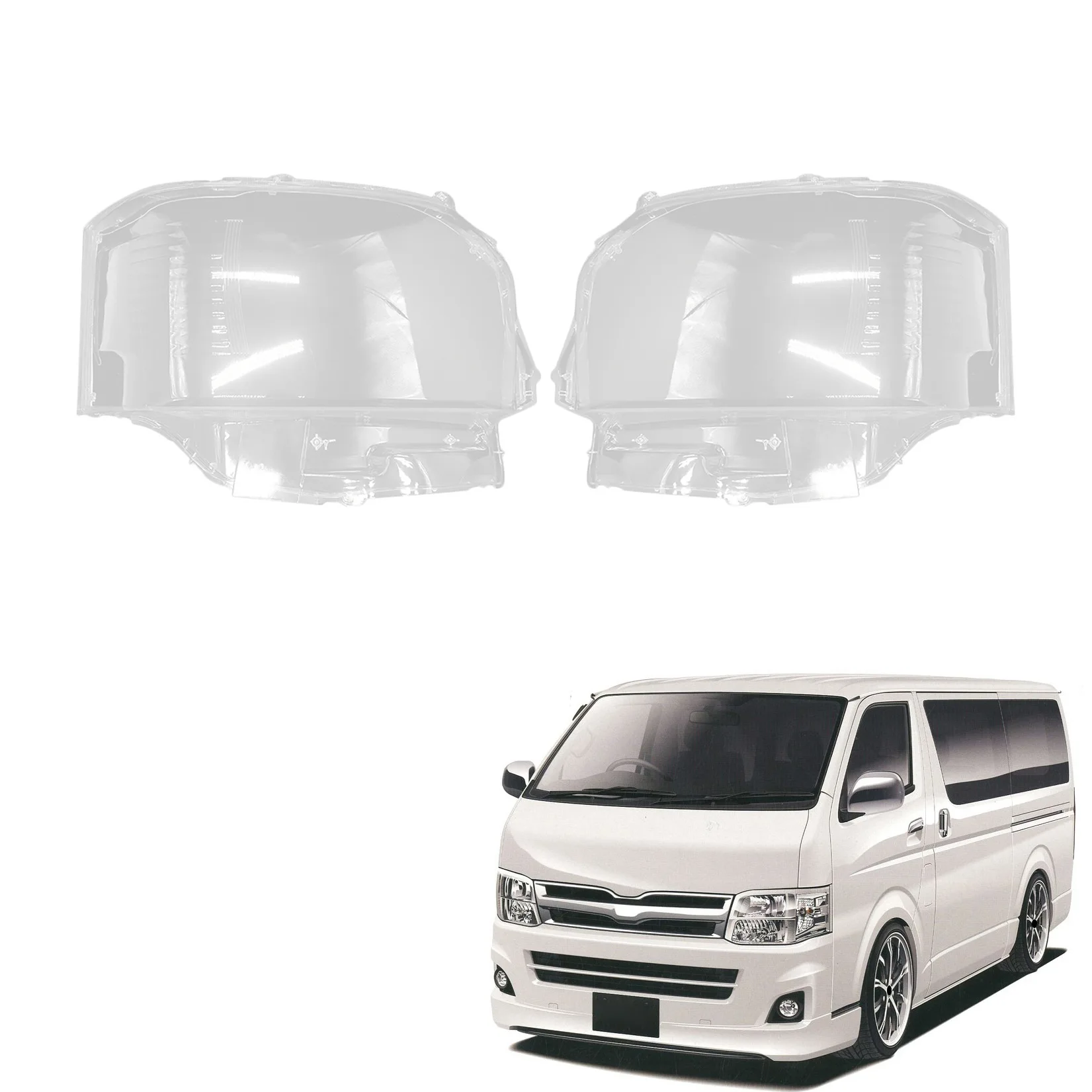 

For Toyota Hiace 200 Series 2010-2013 Headlight Shell Lamp Shade Transparent Lens Cover Headlight Cover-A99D