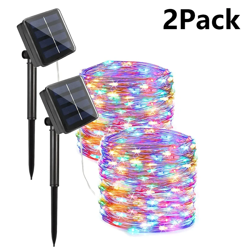 Solar-Lichterkette für Außenbereich, Wasserdicht, 8 Modi, Funkelnde Seil-Lichterkette, Girlande für Terrasse, Garten, Rasen, Baum, Hof, Zaun