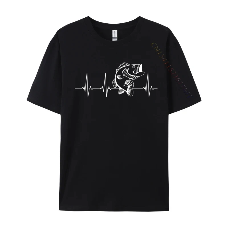 

Fishing Bass Heartbeat Cotton Gift Tops T Shirt 2024 Newest Men T-Shirts Unique Printed On T-Shirt Round Collar