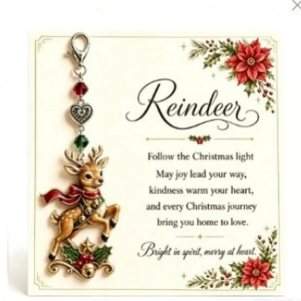 Holiday Key Pendant Holiday Christmas Themed Pendant Blessing Card Pendant Artificial Composite Christmas Charm Accessory
