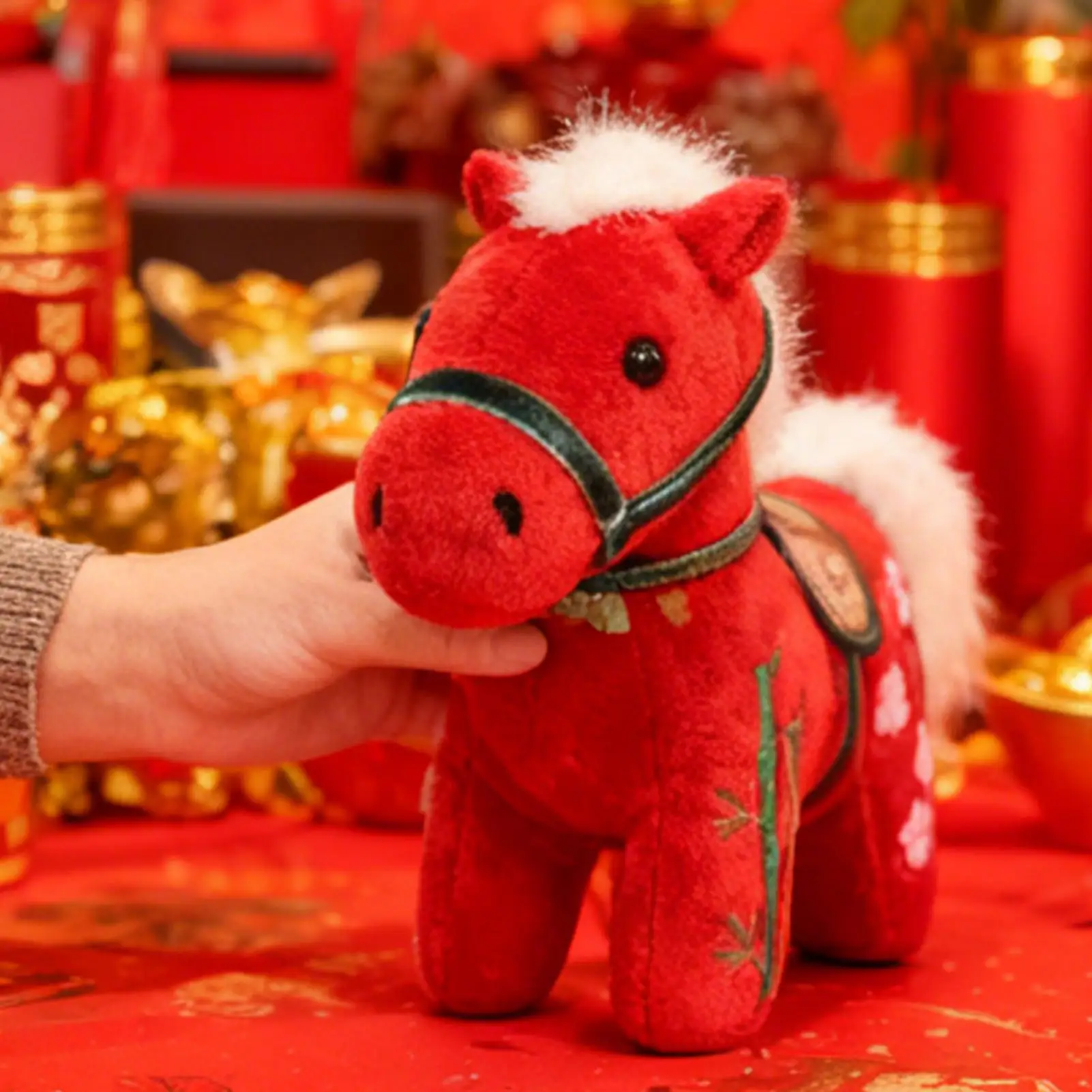 

2026 Year Lucky Art Doll Simulation Horse Plush Toys Cute Stuffed Animal Doll Soft Realistic Horse Toy Kids Birthday Gift