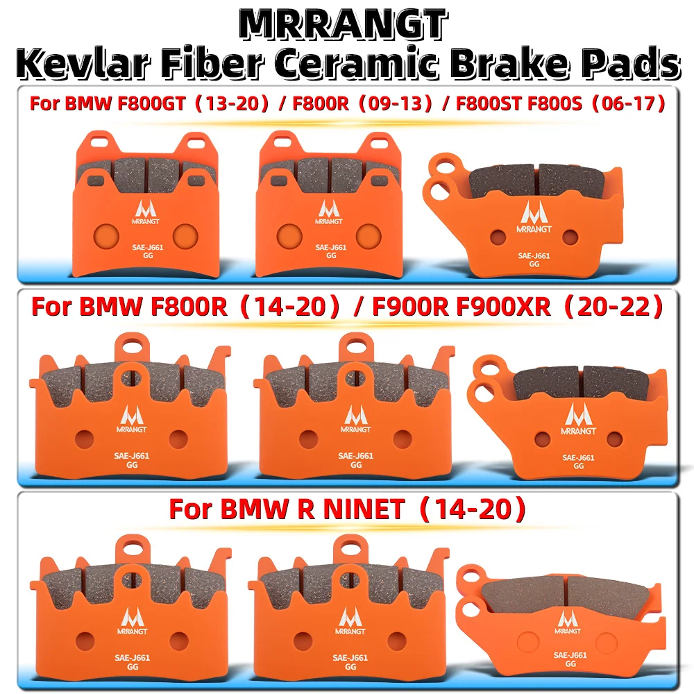 MRRANGT High Performance Ceramic Brake Pads Kit fit for BMW F800GT F800R F800ST F800S F900R F900XR R NineT