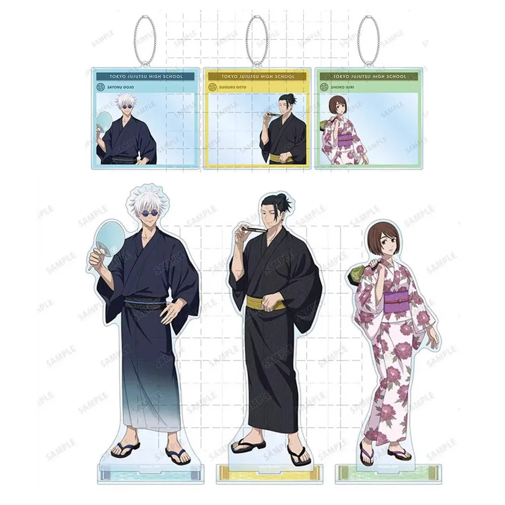 Anime 2 Acrylic Stand Figure Doll Ieiri Suguru Geto Satoru Gojo Keychain Pendant Keyring For Gift