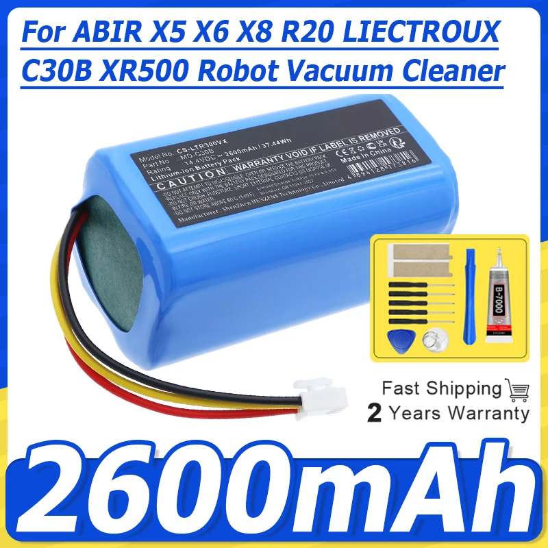 2600mAh 14.4V Battery For ABIR X5 X6 X8 R20 LIECTROUX C30B XR500 Robot Vacuum Cleaner Accessories Parts