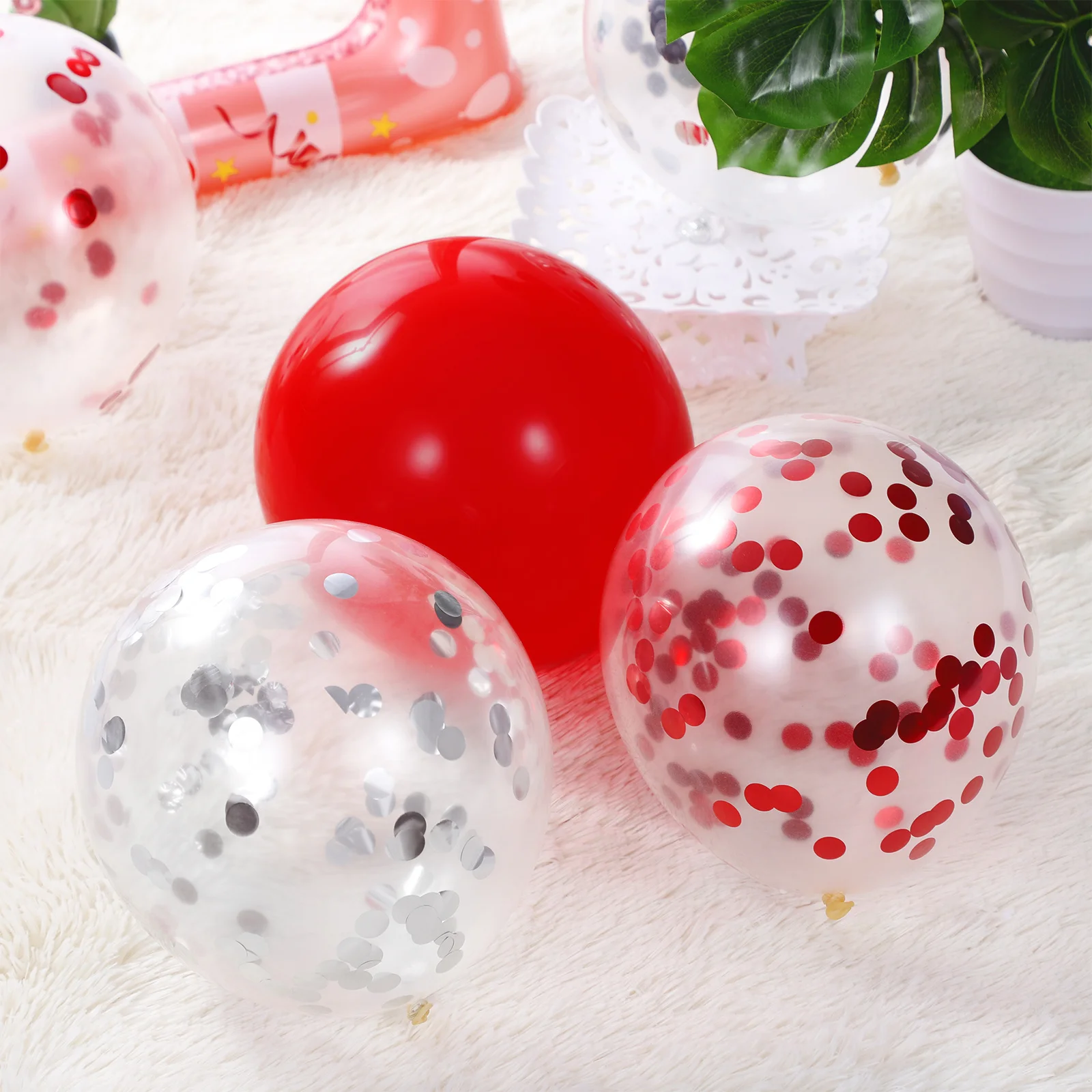 

40Pcs 12 Inch Red Sequins Latex Balloons Shining Party Decorations Set for Gatherings Latex Balloons Shining Balloon Set