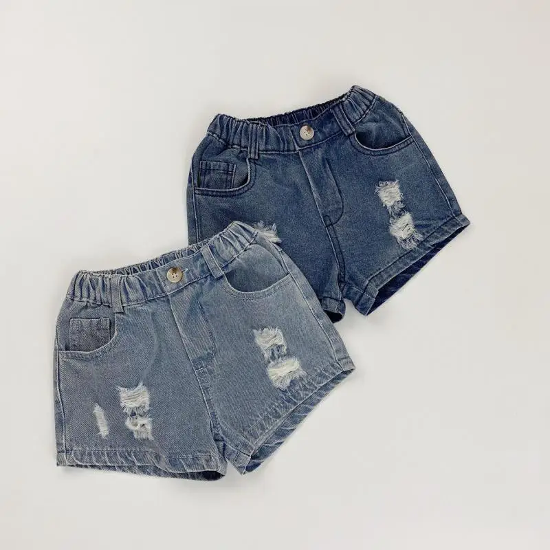 2026 Summer New Children Denim Shorts Fashion Versatile Boys Ripped Jeans Baby Girls Casual Shorts Kids Clothes