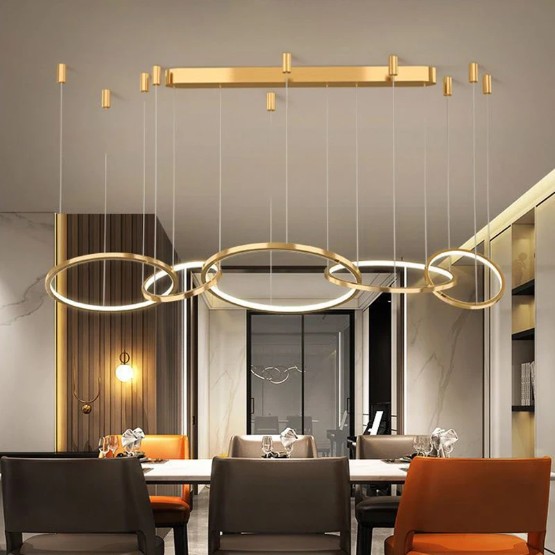 Modern Home Decoration Ring Chandelier Used for Kitchen Dining Table Living Rooms Pendent Lamp Indoor Lighting Hanging Fixture