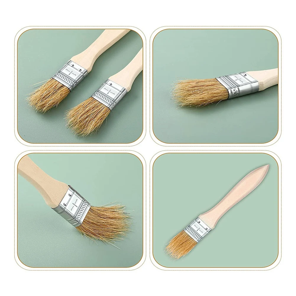 A88M 100 Uds. Pinceles de pintura con virutas de 1 pulgada a granel, pincel pequeño, pinceles para teñir ladrillos, cerdas de madera para pintura acrílica, manualidades