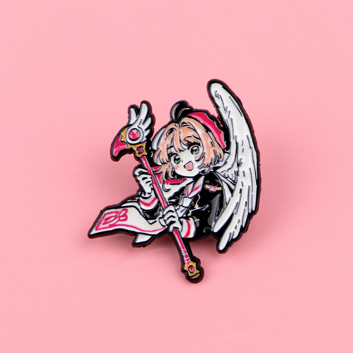 Winged Magic Girl Emaille Pins Niedliche Anime Charakter Broschen Frauen Abzeichen Rucksack Kragen Anstecknadel Hut Schmuck Geschenke für Freunde
