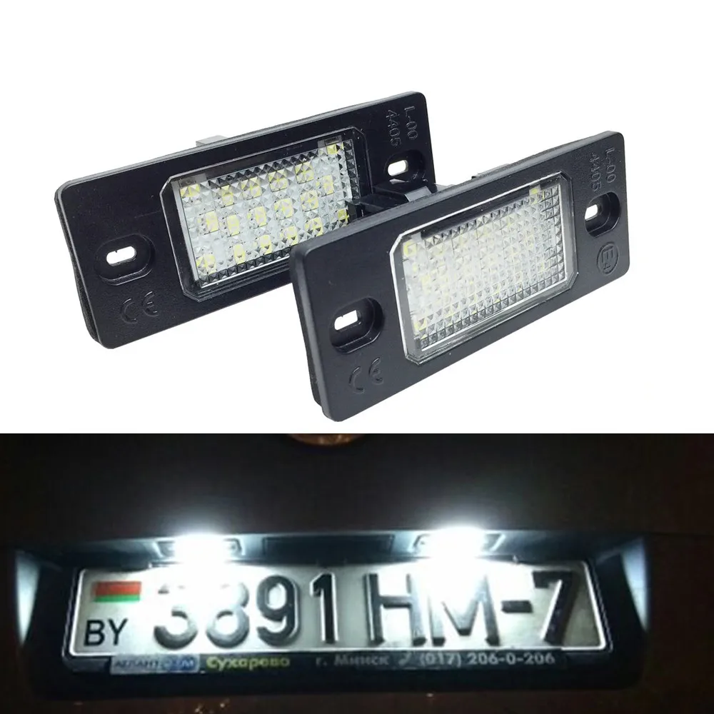 

2 Pcs No Error SMD LED Number License Plate Light Lamp White For VW GOLF 4 5 Variant Passat B5.5 Touareg Tiguan Auto Tail Luces