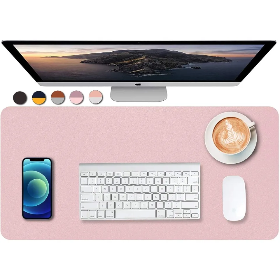 Dual Sided PU Leather Desk Pad and Mouse Mat