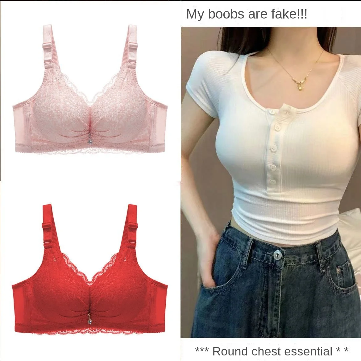 Extra Thick and Extra Thick Bra for Women with a 9cm Small Chest and a Flat Chest Artifact for Women with a 10cm Extra Thick