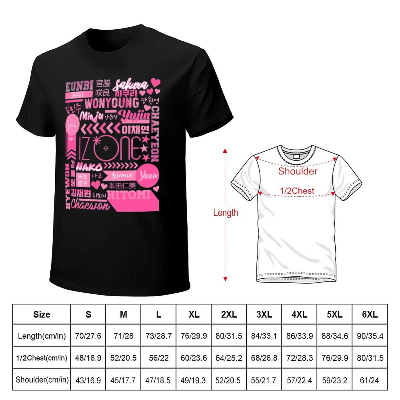 IZONE Collage T-Shirt customizeds Aesthetic clothing vintage Men's cotton t-shirt