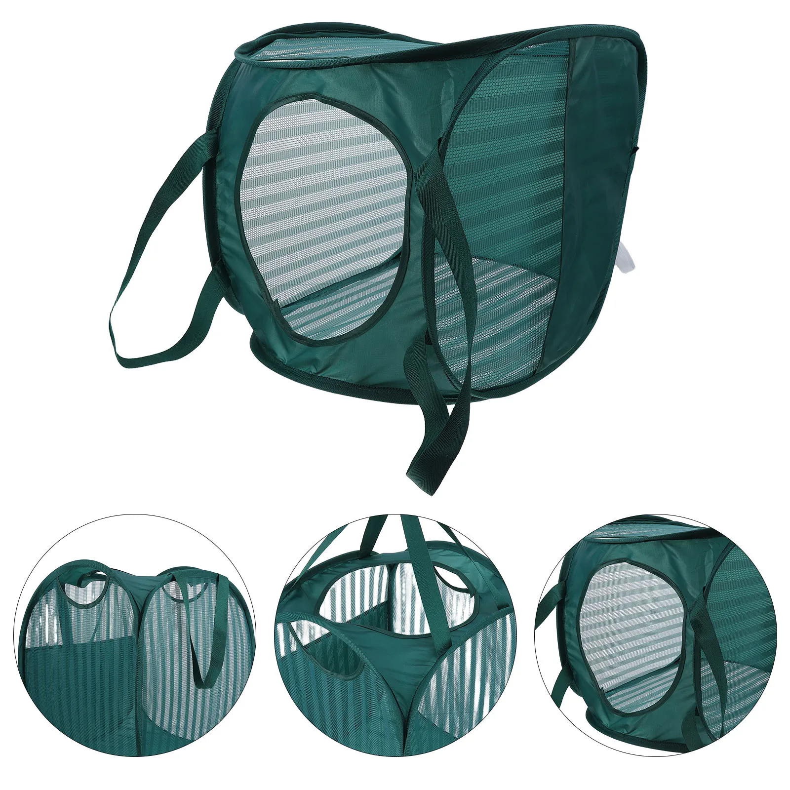 

Folding Mesh Laundry Hamper Pop Up Dirty Clothes Basket Side Handles Wide Opening Breathable Space Saving Dorm Room Bathroom