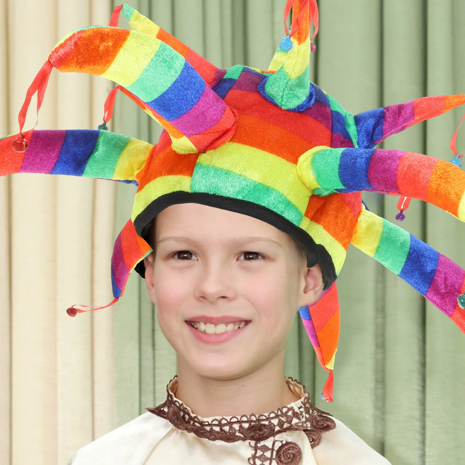 

Colorful Clown Lightweight Fabric Adult Circus Decorations Party Circus Accessories Halloween Costume Prop Hat