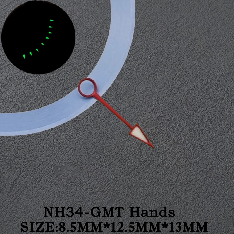 الأخضر مضيئة 13 مللي متر GMT الوقت الأيدي ل Seko Rolxes Pepsi الطيار NH34 التلقائي ساعة يد تعمل بالحركة الأيدي استبدال ساعة اكسسوارات #4
