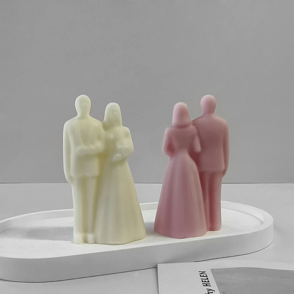 3D Couple Hug Candle Mold Human Body Portrait Soap Making Tool DIY Wedding Car Plaster Decor Groom Bride Silicone Mould Souvenir