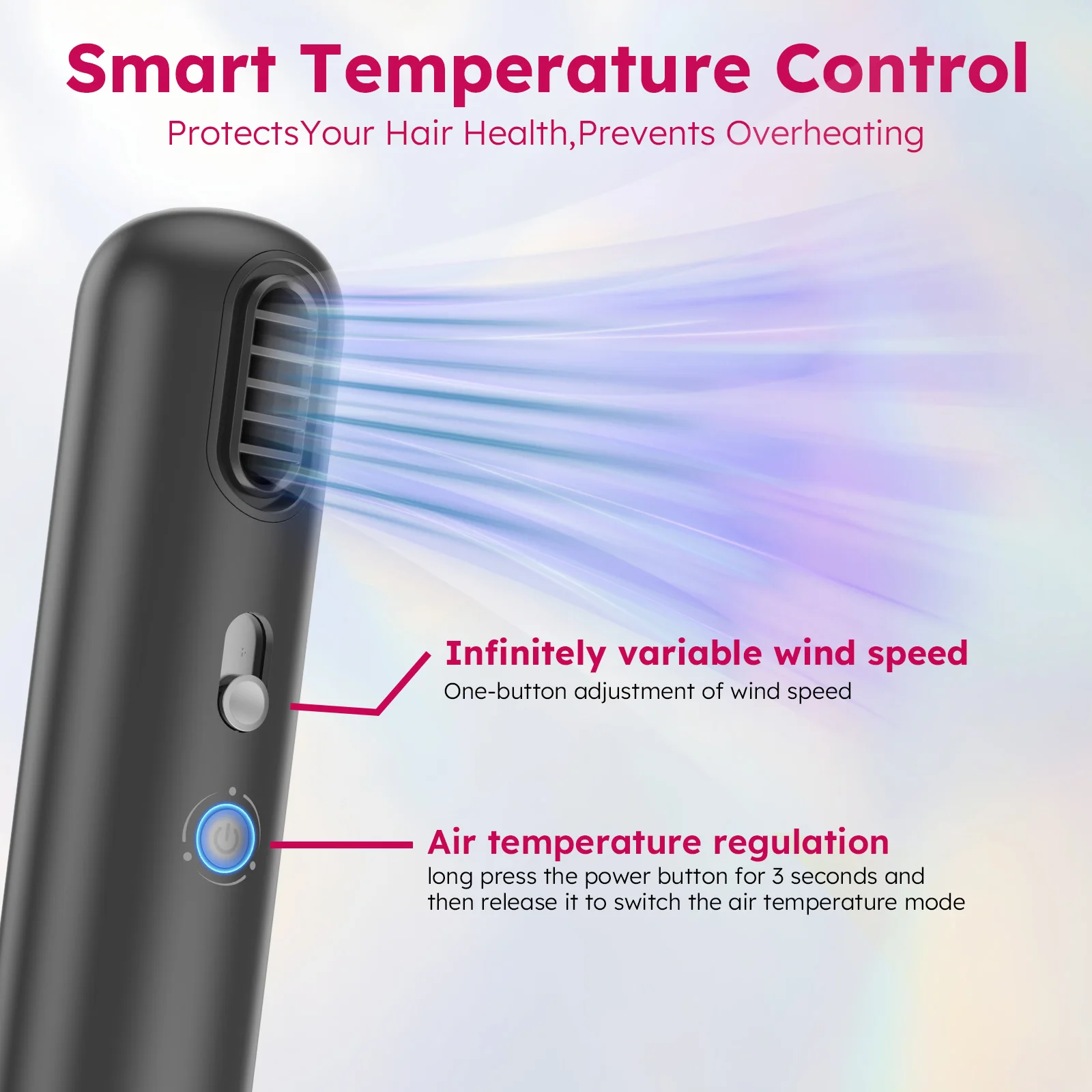 Tragbarer Reise-Haartrockner, leicht, schnell trocknend, kompakte Größe für Männer und Frauen