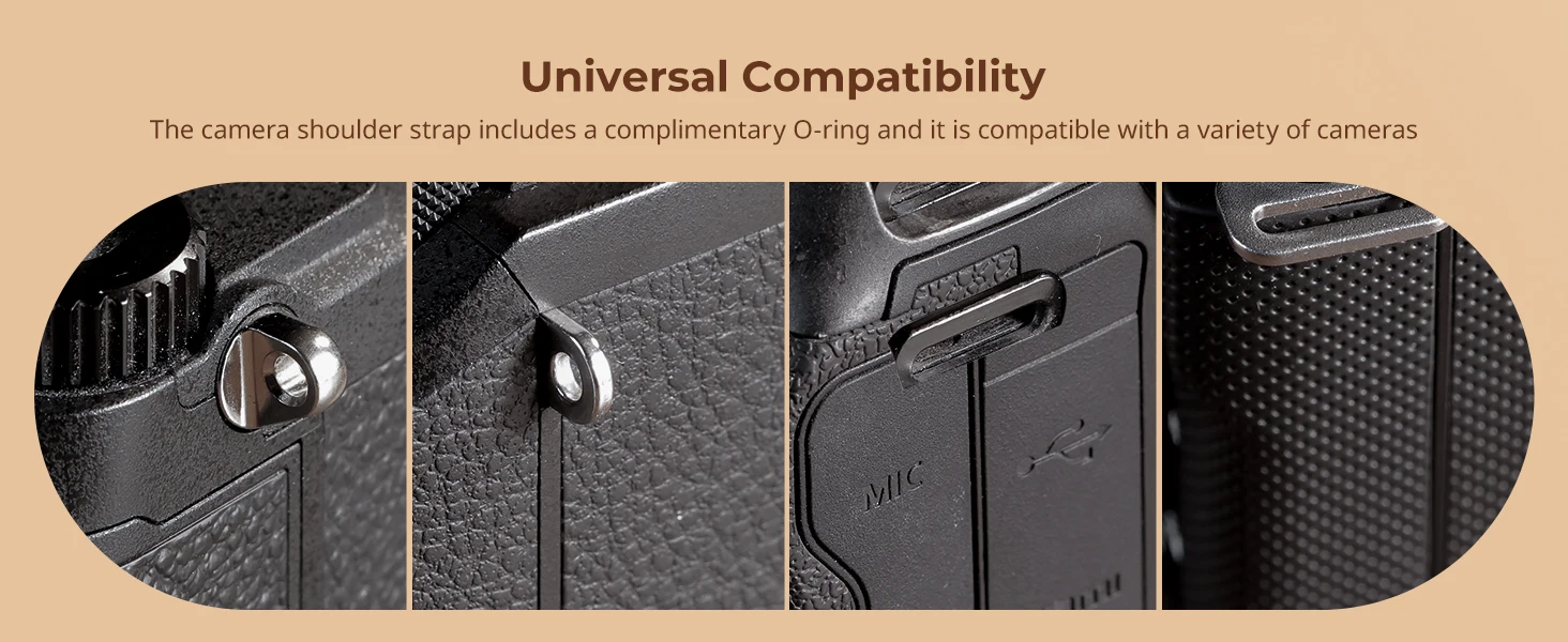 SmallRig Universal-Schultergurt aus Leder mit Kamera-Leder, Belastung 10 kg, einfache Installation, verstellbar von 100 bis 110 cm – 5209 – Detail 7