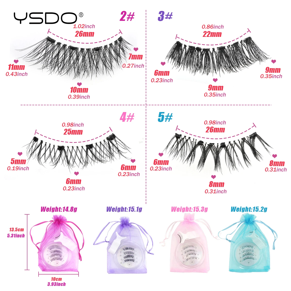 YSDO جديد رموش مغناطيسية تمديد مجموعة 1 أزواج قابلة لإعادة الاستخدام لا حاجة للغراء الرموش الصناعية مع الملقط المغناطيسي مجموعة أدوات مكياج #3