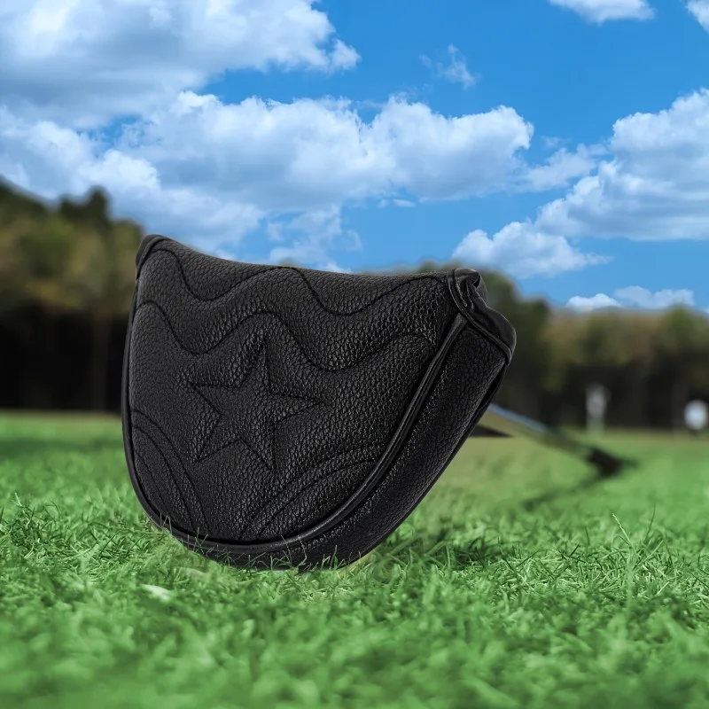 1 Piece of Black Star Shaped Design Golf Club Head Cover - Durable Protective Cover, Stylish and Practical, Golf Accessories