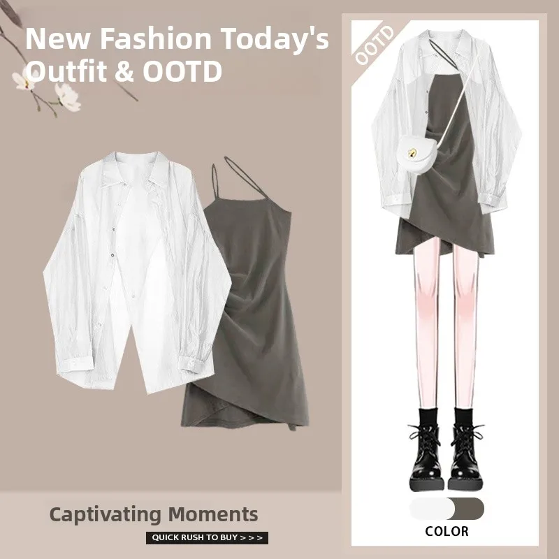 Pittige meisjesset Lazy Sle Zonnebrandcrème irt Afslankende vleesbedekkende riem Dr Tweedelige set Polyestervezel Overhead Wear