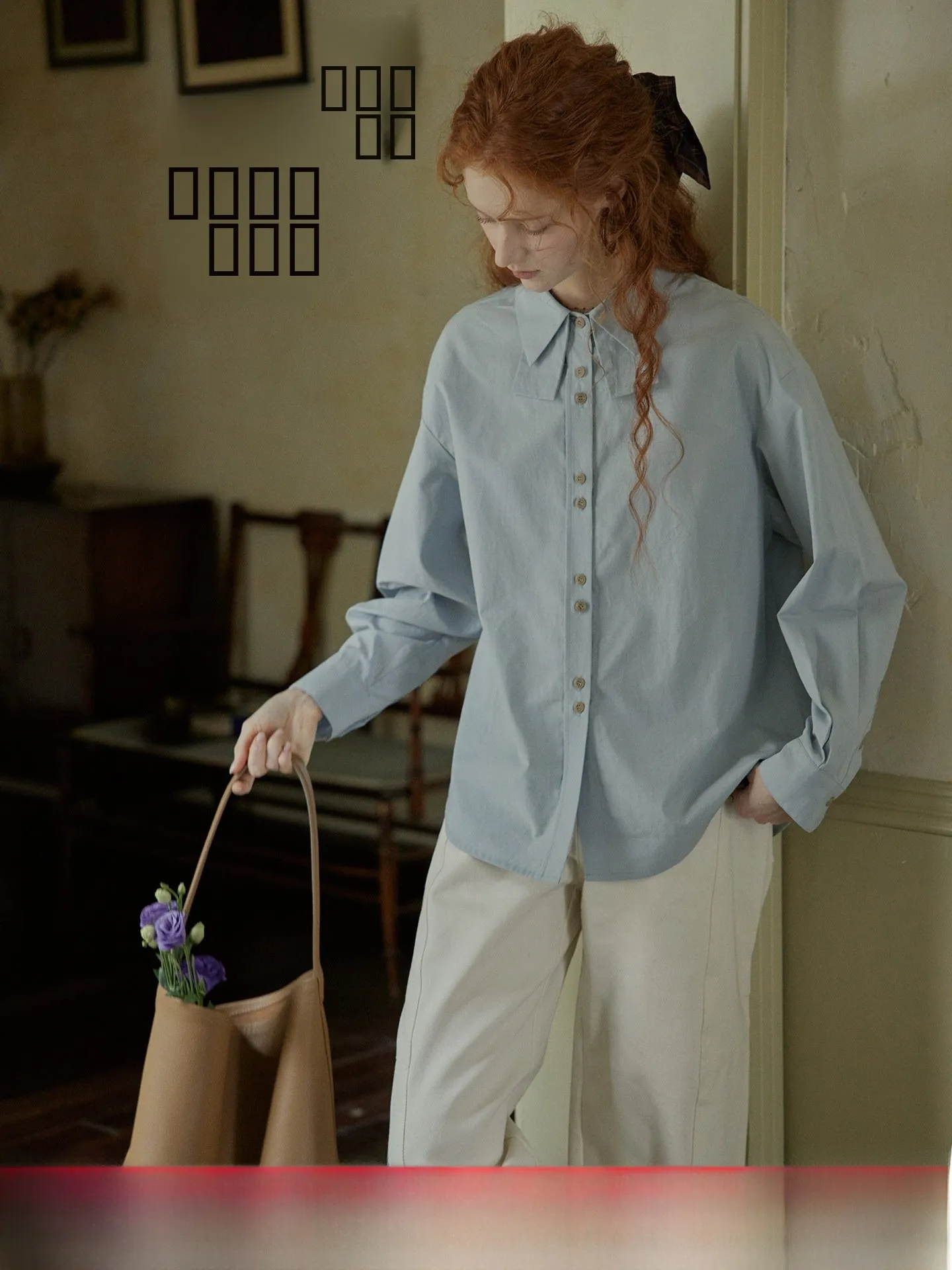 

Cpaia Qia Pi Ya 26S Layered High Densi Cool Feeling 50 Cotton Retro Design Sense irt Женская свободная рубашка с длинными рукавами Ne