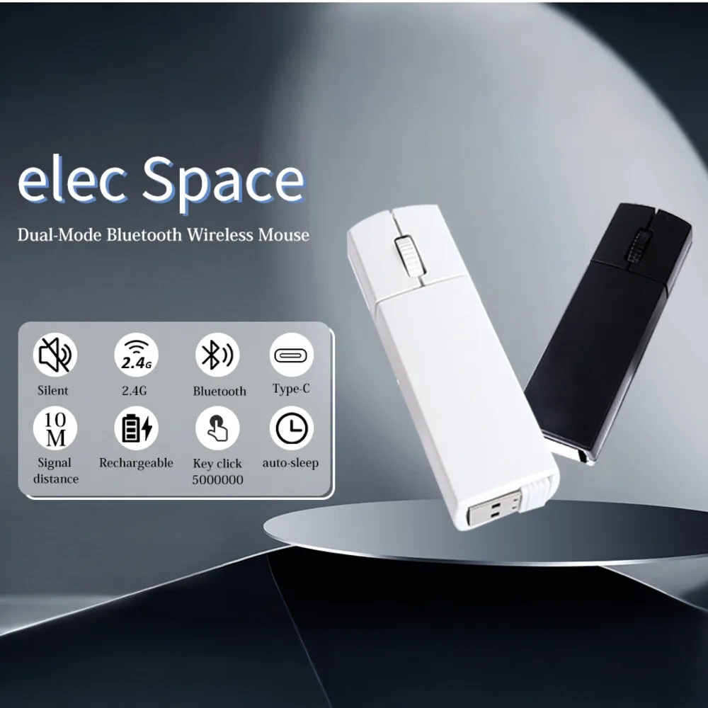 

Portable Rechargeable 2.4G+Bluetooth Wireless Tri-Mode Mini Mouse Silent Computer Office Mause For Laptop Desktop Tablet Phone