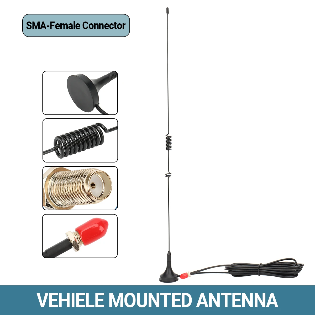 Antenne magnétique SMA-femelle de voiture de talkie-walperforé UT-106UV à bord d'Antenne de Quansheng pour Baofeng UV 5R K5 21 17 13 Ham Radio Access