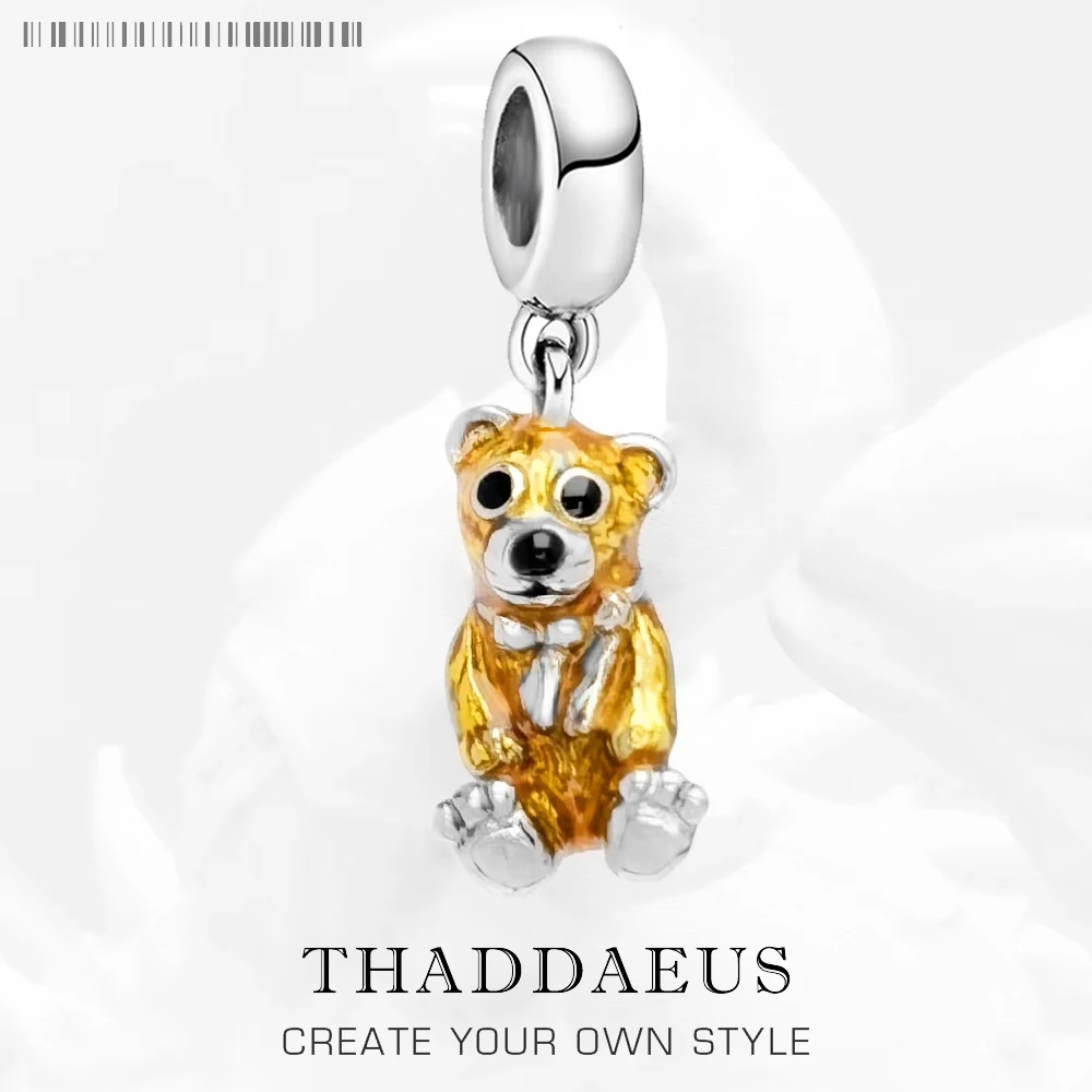 

Love Cute Teddy Bear Animal Charms European Beads 925 Sterling Silver Jewelry Gift For Women