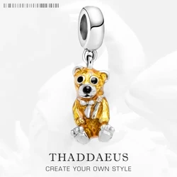 Love Cute Teddy Bear Animal Charms European Beads 925 Sterling Silver Jewelry Gift For Women